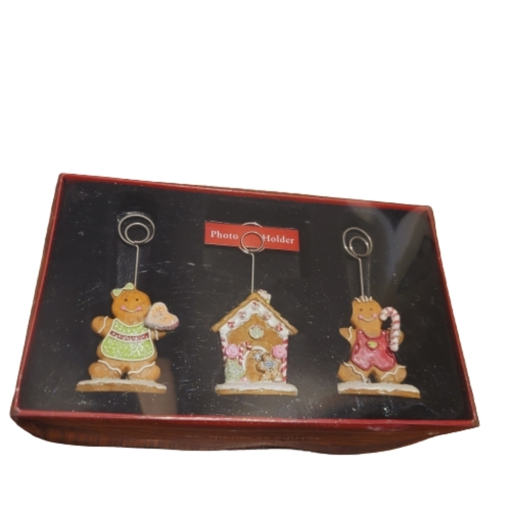 ST NICHOLAS square photo holders gingerbread house ornament cookies 3